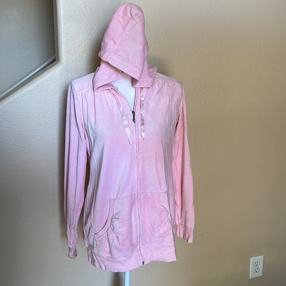 MOtherhood maternity pink velour zip up jacket - Picture 2 of 6